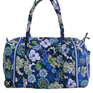 Vera Bradley mod floral blue duffel bag